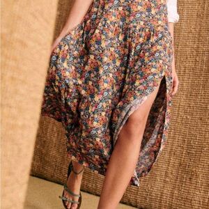 Sezane Floral A-Line Skirt - Multicolor